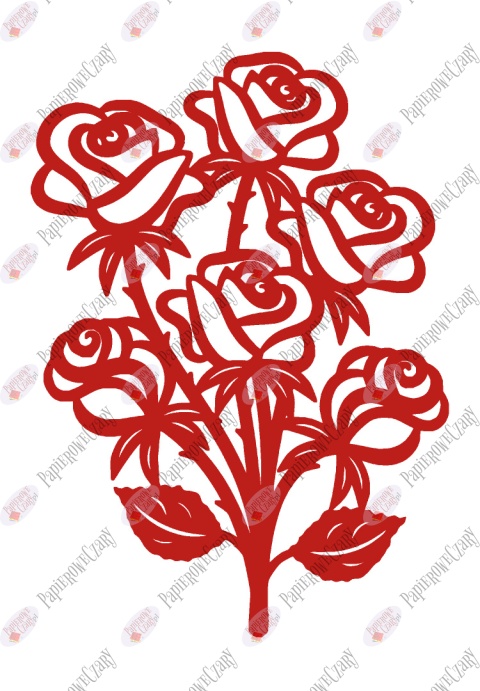 Róża 1 biała czerwona Dekoracje z papieru