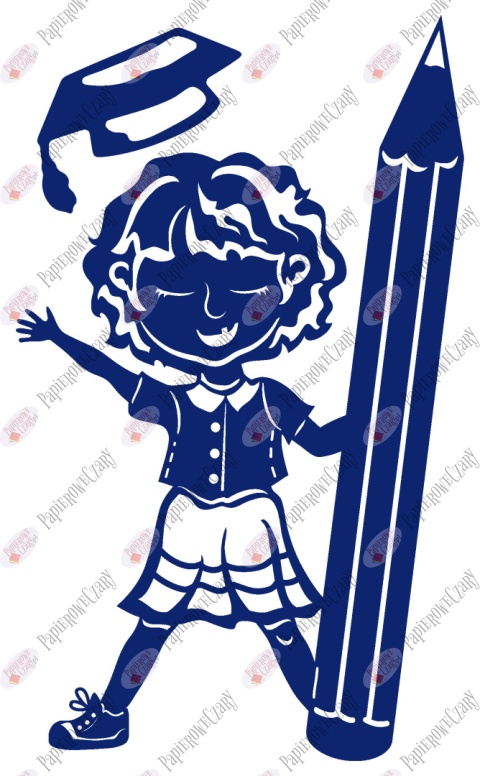 Dziewczynka z kredką 1 Pasowanie Ślubowanie Dekoracje z papieru