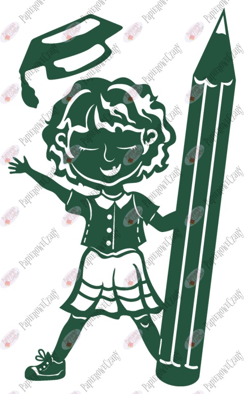 Dziewczynka z kredką 1 Pasowanie Ślubowanie Dekoracje z papieru