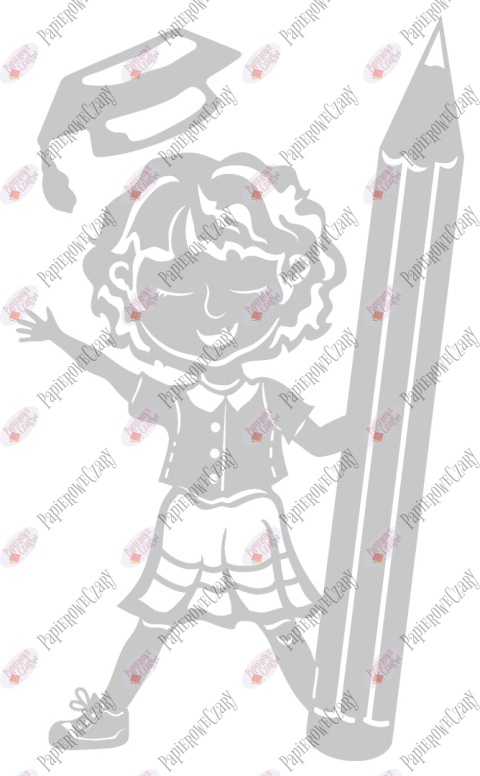 Dziewczynka z kredką 1 Pasowanie Ślubowanie Dekoracje z papieru