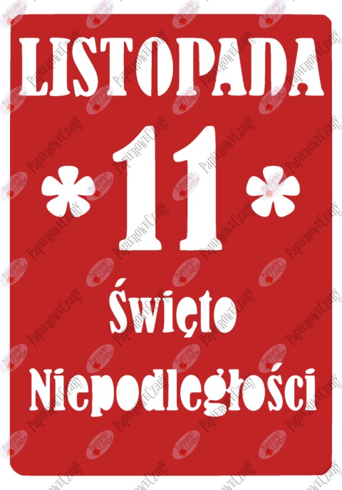 Kartka z kalendarza 11 Listopada 2 Dekoracje z papieru