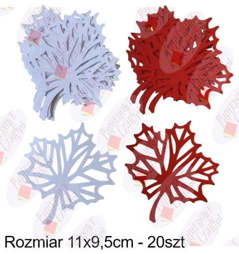 Liść 1 białe czerwone Pakiet Patriotyczne Dekoracje z papieru