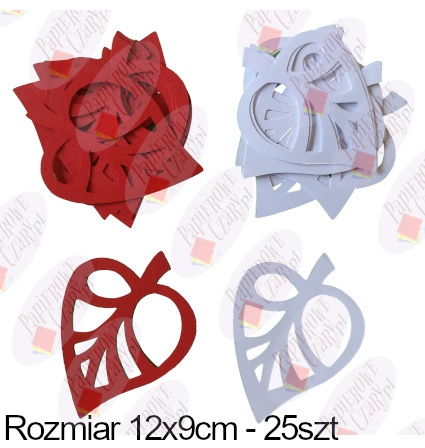 Liść 10 białe czerwone Pakiet Patriotyczne Dekoracje z papieru