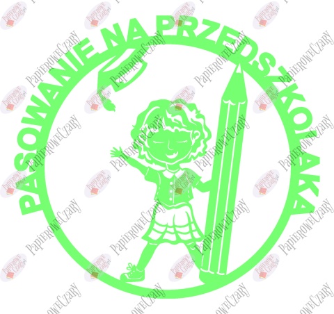 Pasowanie na przedszkolaka Ślubowanie Dziewczynka z kredką 1 Dekoracje z papieru