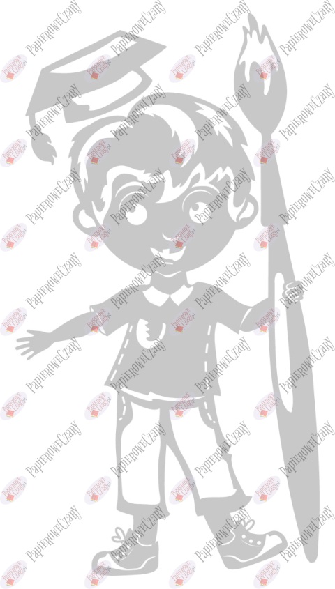 Chłopiec z piórem 1 Pasowanie Ślubowanie Dekoracje z papieru