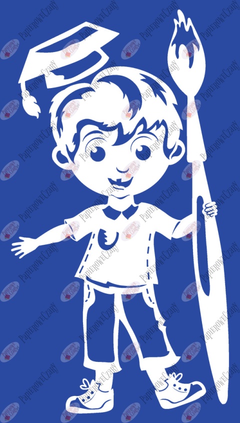 Chłopiec z piórem 1 Pasowanie Ślubowanie Dekoracje z papieru