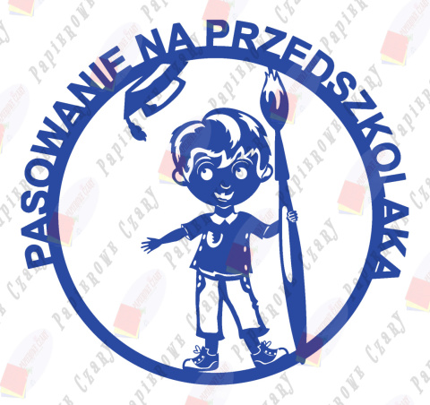 Pasowanie na przedszkolaka chłopiec z piórem 1 Dekoracje z papieru