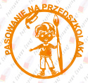 Pasowanie na przedszkolaka chłopiec z piórem 1 Dekoracje z papieru