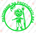 Pasowanie na przedszkolaka chłopiec z piórem 1 Dekoracje z papieru