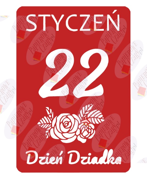 Kartka z kalendarza 22 Stycznia Dekoracje z papieru Kartka z kalendarza 22 Stycznia Dekoracje z papieru
