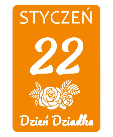 Kartka z kalendarza 22 Stycznia Dekoracje z papieru Kartka z kalendarza 22 Stycznia Dekoracje z papieru