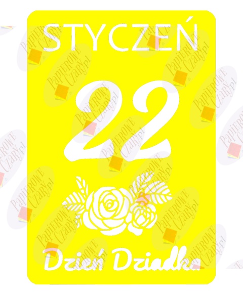 Kartka z kalendarza 22 Stycznia Dekoracje z papieru Kartka z kalendarza 22 Stycznia Dekoracje z papieru