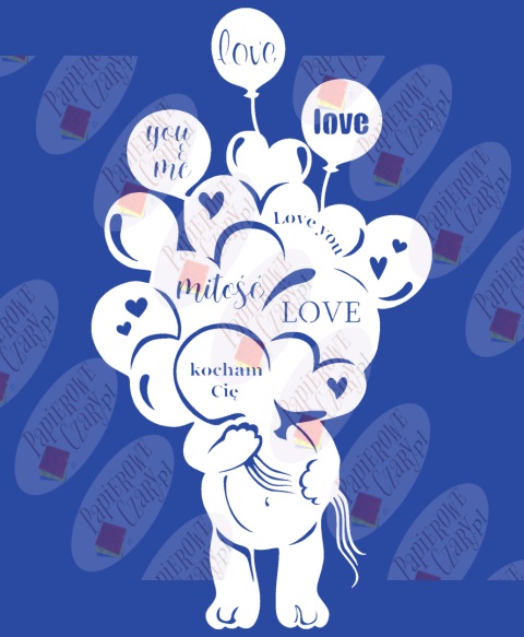 Miś balony 1 Walentynki Dzień Babci Dekoracje z papieru Miś balony 1 Walentynki Dzień Babci Dekoracje z papieru