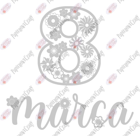 Napis "8 marca" 3 Dekoracje z papieru