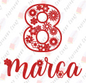 Napis "8 marca" 3 Dekoracje z papieru