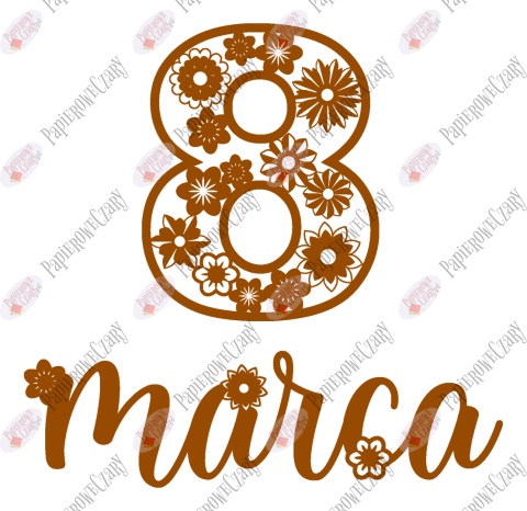 Napis "8 marca" 3 Dekoracje z papieru