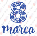 Napis "8 marca" 3 Dekoracje z papieru