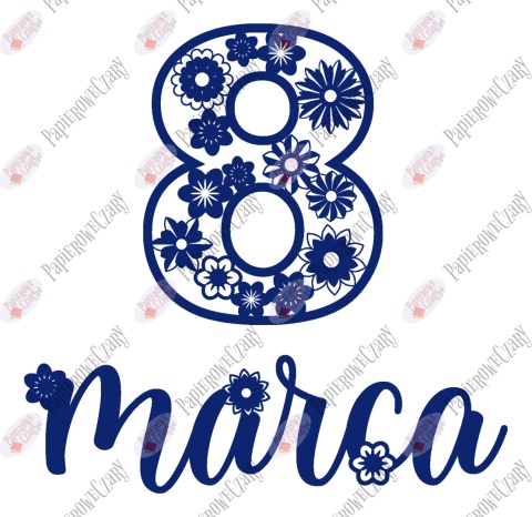 Napis "8 marca" 3 Dekoracje z papieru