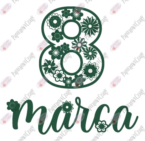Napis "8 marca" 3 Dekoracje z papieru