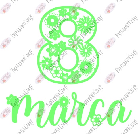 Napis "8 marca" 3 Dekoracje z papieru