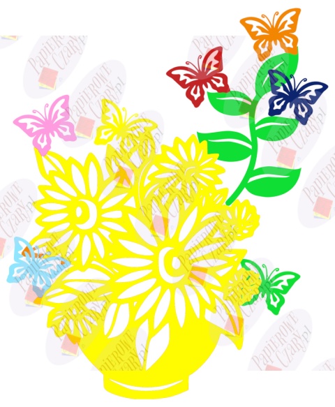 Zestaw 5 Kwiaty Wiosna Dekoracje z papieru Zestaw 5 Kwiaty Wiosna Dekoracje z papieru