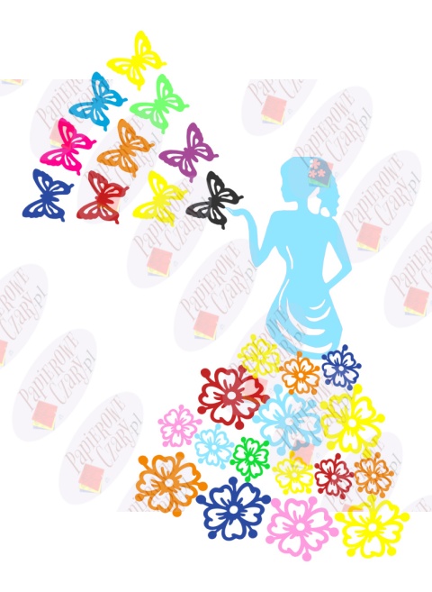 Zestaw 15 PANI Wiosna Dekoracje z papieru Zestaw 15 PANI Wiosna Dekoracje z papieru
