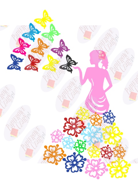 Zestaw 15 PANI Wiosna Dekoracje z papieru Zestaw 15 PANI Wiosna Dekoracje z papieru