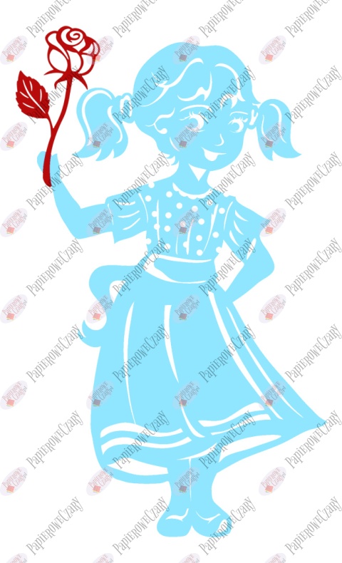 Dziewczynka 10B z różą Dekoracje z papieru