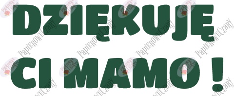 Napis "DZIĘKUJĘ CI MAMO!" 1 Dekoracje z papieru
