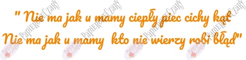 Napis "Nie ma jak u mamy..." Dekoracje z papieru