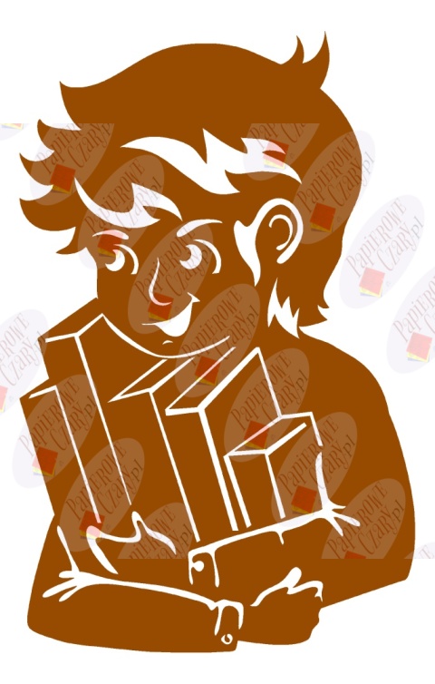 Chłopiec z książkami 1 Rok szkolny Dekoracje z papieru Chłopiec z książkami 1 Rok szkolny Dekoracje z papieru