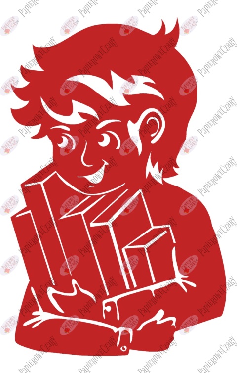 Chłopiec z książkami 1 Rok szkolny Dekoracje z papieru Chłopiec z książkami 1 Rok szkolny Dekoracje z papieru