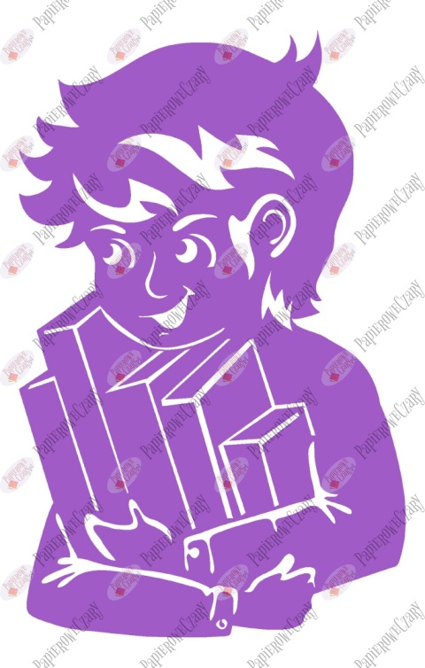 Chłopiec z książkami 1 Rok szkolny Dekoracje z papieru Chłopiec z książkami 1 Rok szkolny Dekoracje z papieru