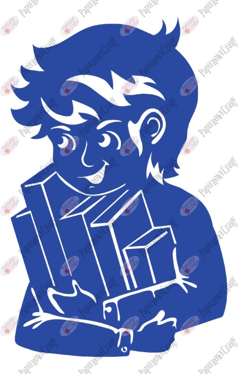 Chłopiec z książkami 1 Rok szkolny Dekoracje z papieru Chłopiec z książkami 1 Rok szkolny Dekoracje z papieru