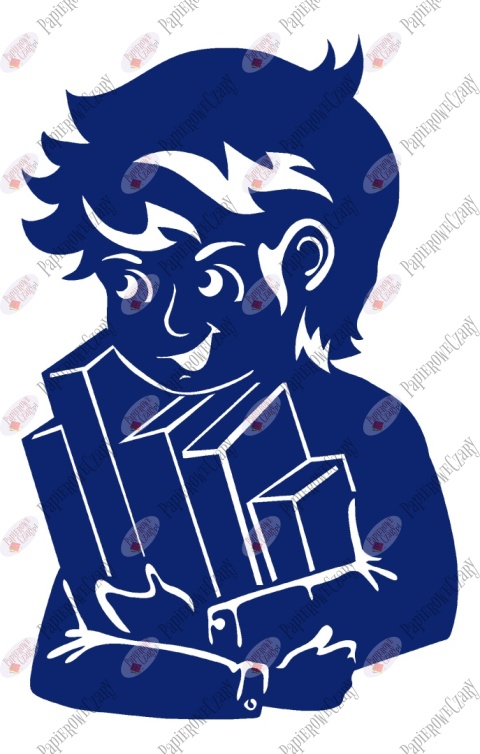 Chłopiec z książkami 1 Rok szkolny Dekoracje z papieru Chłopiec z książkami 1 Rok szkolny Dekoracje z papieru