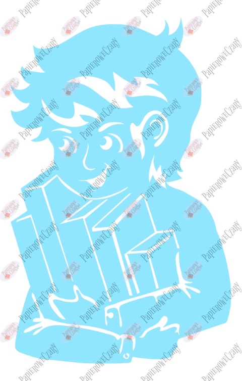 Chłopiec z książkami 1 Rok szkolny Dekoracje z papieru Chłopiec z książkami 1 Rok szkolny Dekoracje z papieru