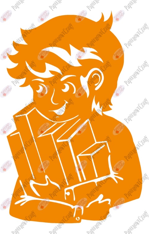 Chłopiec z książkami 1 Rok szkolny Dekoracje z papieru Chłopiec z książkami 1 Rok szkolny Dekoracje z papieru