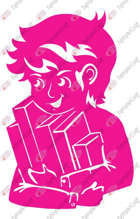 Chłopiec z książkami 1 Rok szkolny Dekoracje z papieru Chłopiec z książkami 1 Rok szkolny Dekoracje z papieru