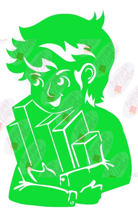 Chłopiec z książkami 1 Rok szkolny Dekoracje z papieru Chłopiec z książkami 1 Rok szkolny Dekoracje z papieru