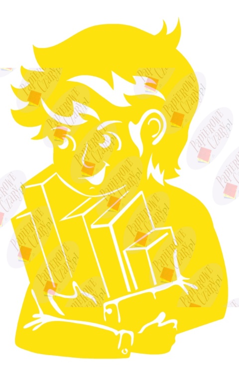 Chłopiec z książkami 1 Rok szkolny Dekoracje z papieru Chłopiec z książkami 1 Rok szkolny Dekoracje z papieru