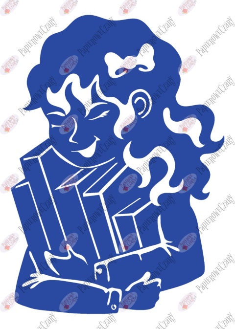 Dziewczynka z książkami 1 Rok szkolny Dekoracje z papieru