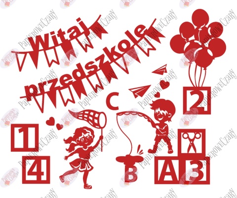 Zestaw 224 Witaj Przedszkole Klocki Dekoracje z papieru