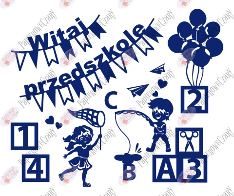 Zestaw 224 Witaj Przedszkole Klocki Dekoracje z papieru