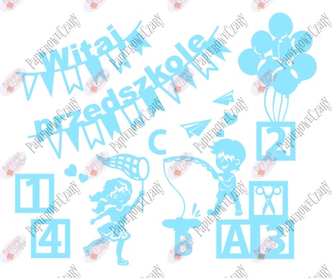 Zestaw 224 Witaj Przedszkole Klocki Dekoracje z papieru