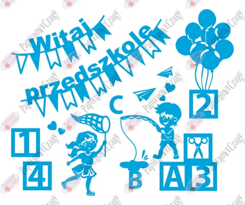 Zestaw 224 Witaj Przedszkole Klocki Dekoracje z papieru