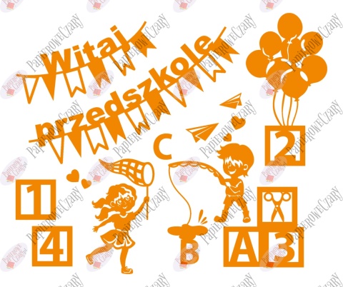 Zestaw 224 Witaj Przedszkole Klocki Dekoracje z papieru