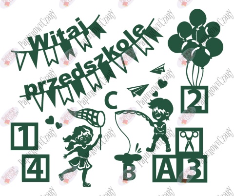 Zestaw 224 Witaj Przedszkole Klocki Dekoracje z papieru