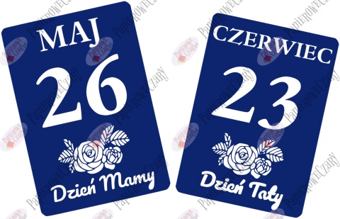 Kartki z kalendarza 26 Maj 23 Czerwiec 58,5x41cm Zestaw Dekoracje z papieru