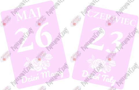 Kartki z kalendarza 26 Maj 23 Czerwiec 58,5x41cm Zestaw Dekoracje z papieru