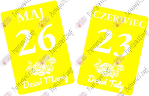 Kartki z kalendarza 26 Maj 23 Czerwiec 58,5x41cm Zestaw Dekoracje z papieru